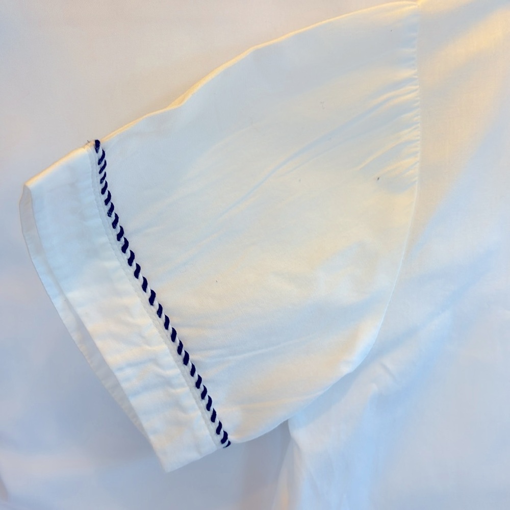 VINTAGE NWOT ITALIAN ARC-EN - CIEL CLASSIC WHITE  KIDS SHIRT BLUE TRIM UNISEX 4T - Picture 7 of 14
